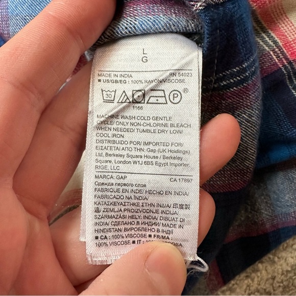 GAP + Pendleton Collab Pink and Blue Flannel Shirt - Picture 3 of 4